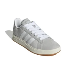 Sneakers da uomo grigie in pelle con logo adidas Grand Court 00s