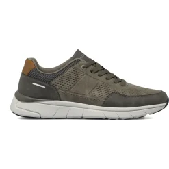 Sneakers da uomo grigie in tessuto con dettagli marroni Riflessi Urbani