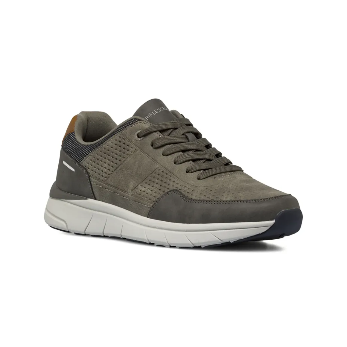 Sneakers da uomo grigie in tessuto con dettagli marroni Riflessi Urbani