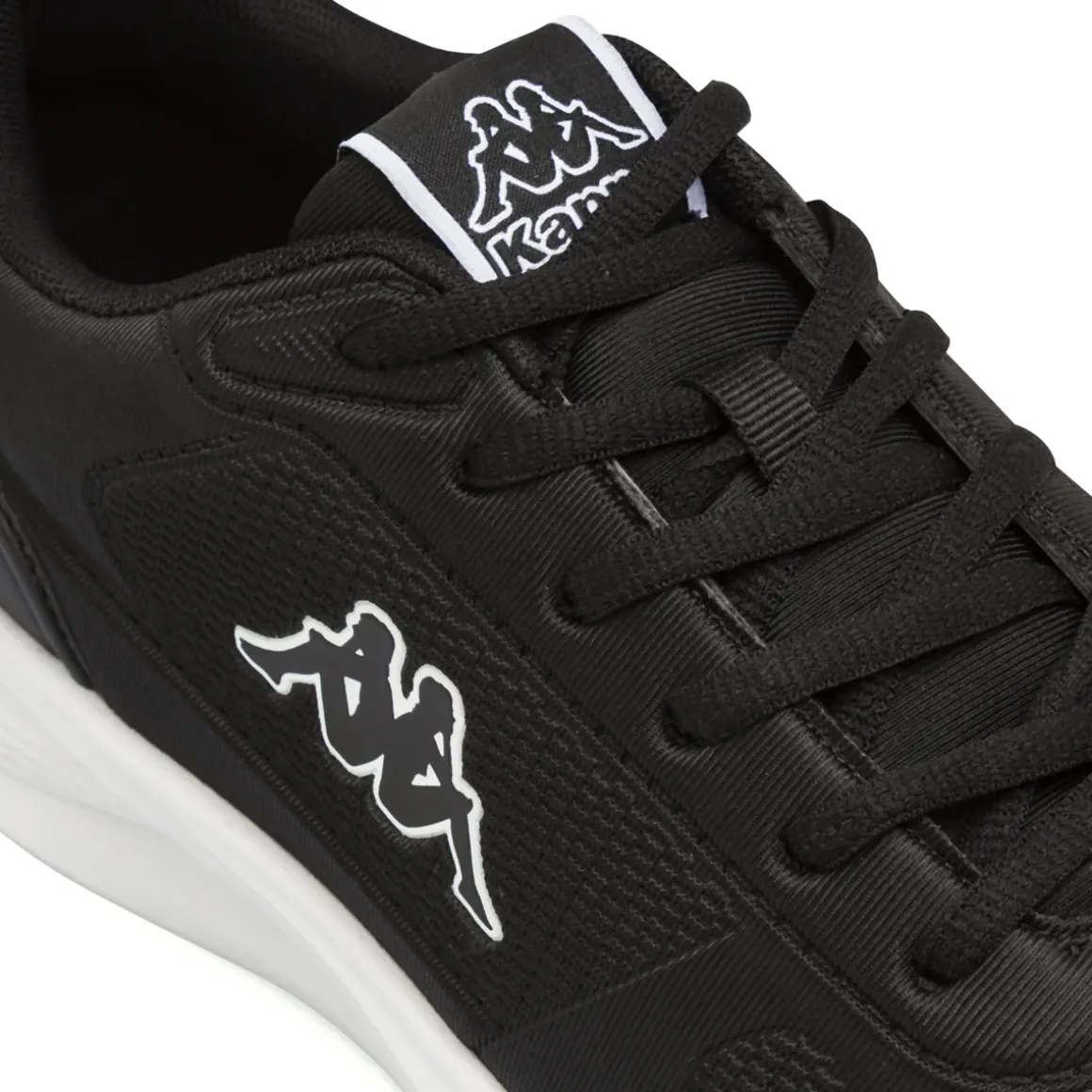 Sneakers da uomo Kappa nere in mesh con logo bianco a contrasto