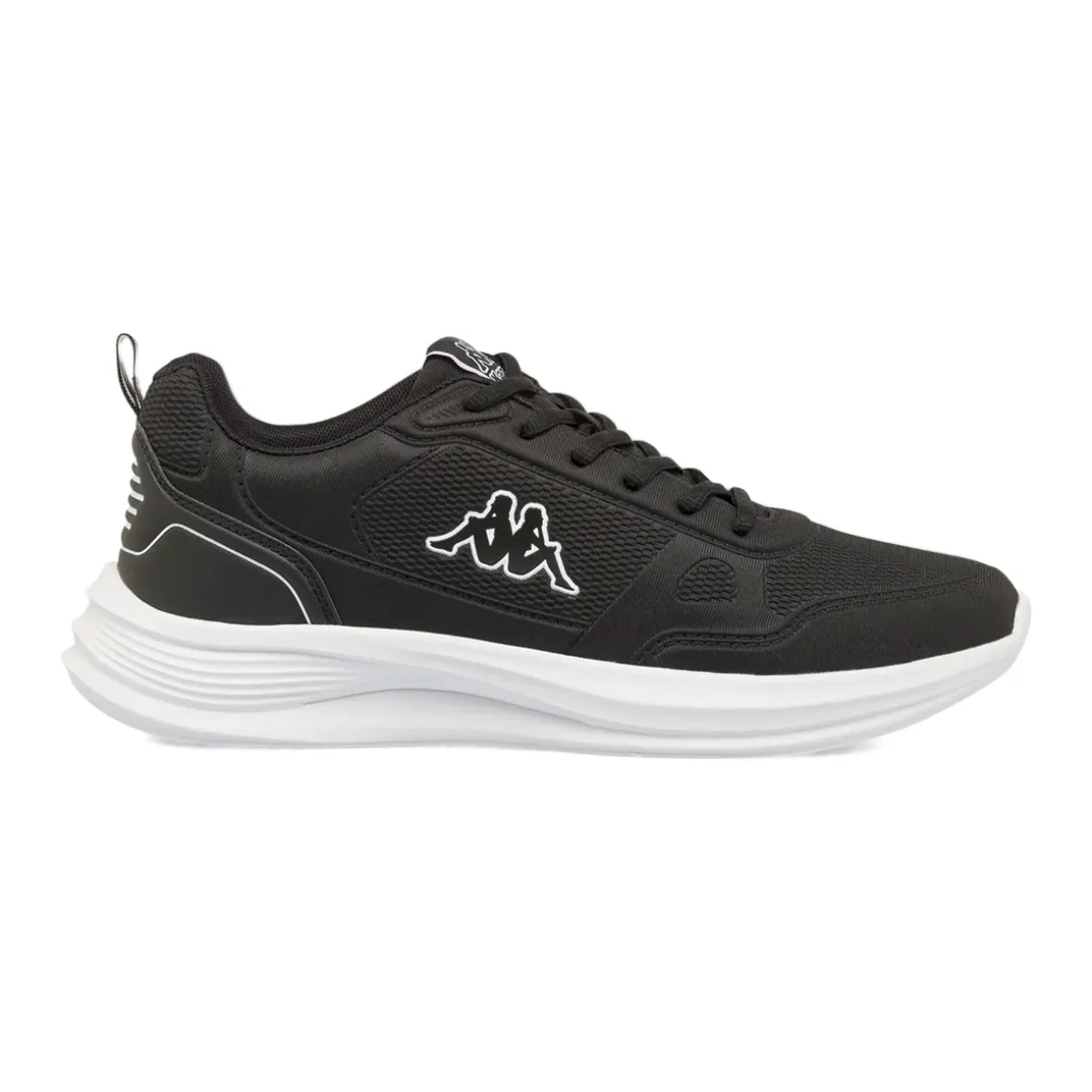 Sneakers da uomo Kappa nere in mesh con logo bianco a contrasto