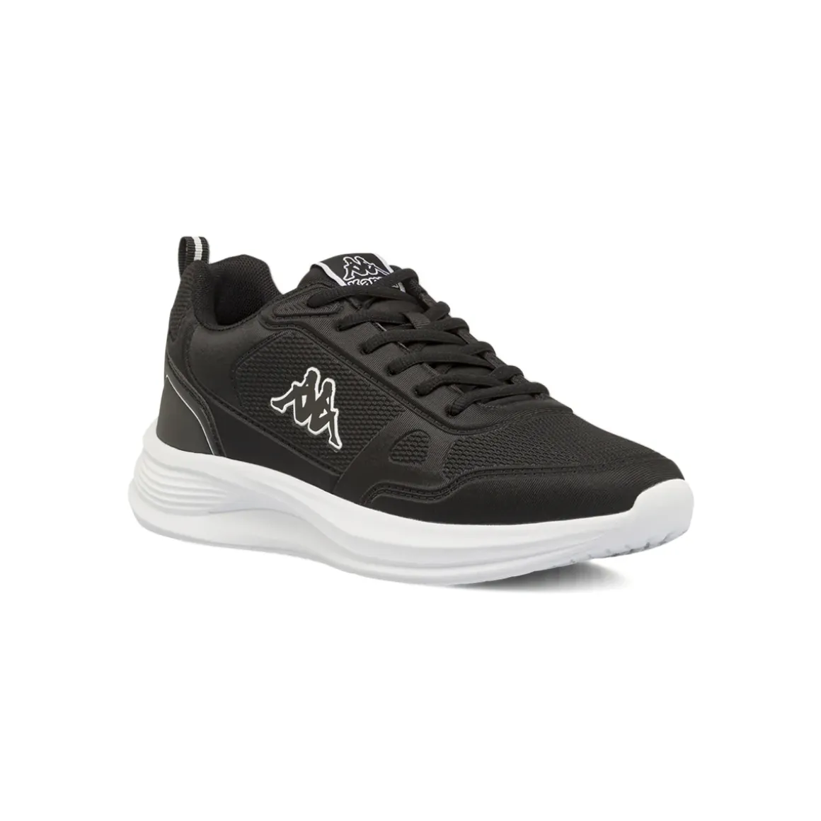 Sneakers da uomo Kappa nere in mesh con logo bianco a contrasto