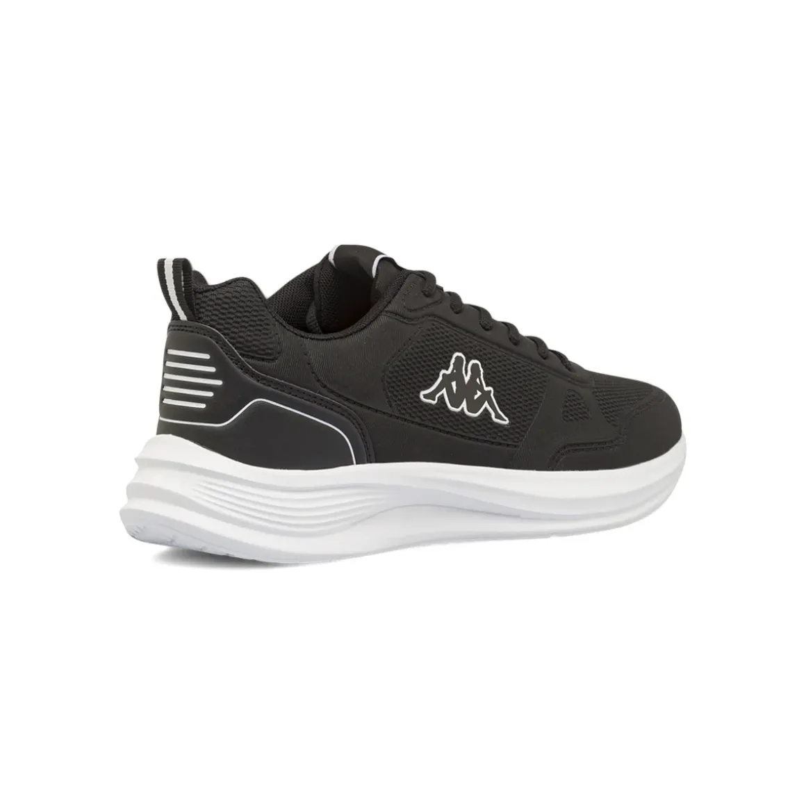 Sneakers da uomo Kappa nere in mesh con logo bianco a contrasto