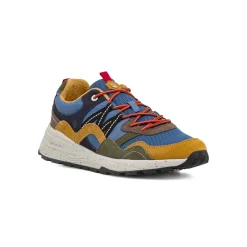 Sneakers da Uomo multicolore blu e ocra in tessuto Lumberjack