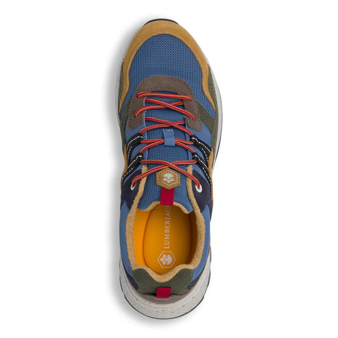 Sneakers da Uomo multicolore blu e ocra in tessuto Lumberjack
