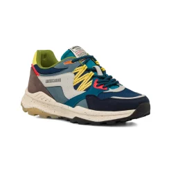 Sneakers da uomo multicolore in suede con dettagli in contrasto Americanino