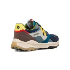 Sneakers da uomo multicolore in suede con dettagli in contrasto Americanino