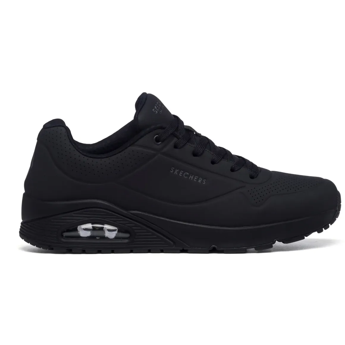 Sneakers da uomo nere con suola ad aria Skechers Uno