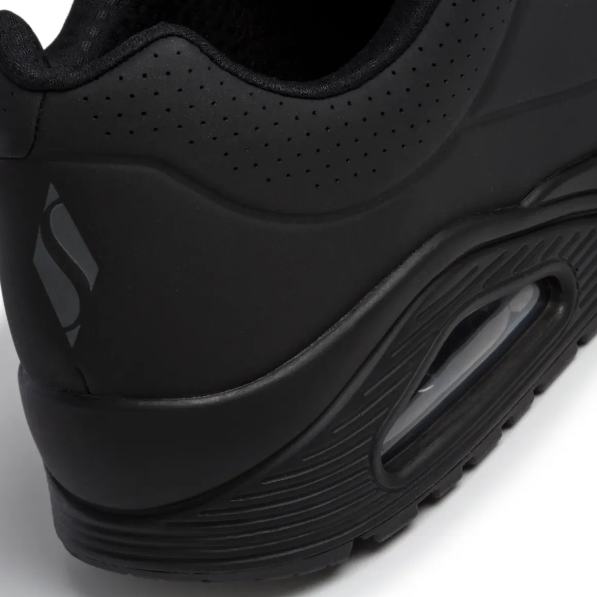 Sneakers da uomo nere con suola ad aria Skechers Uno