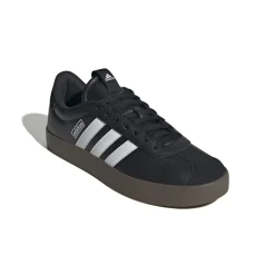 Sneakers da uomo nere in pelle scamosciata con logo adidas VL Court 3.0