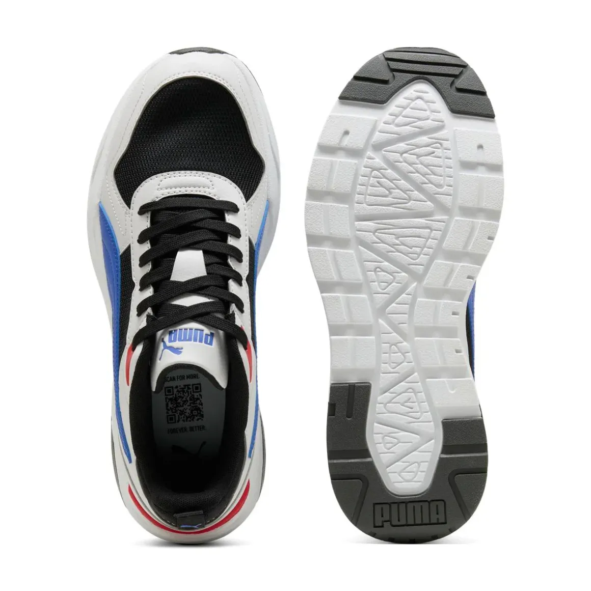Sneakers da Uomo nere in tessuto con accenti blu e rossi Puma Trinity 2