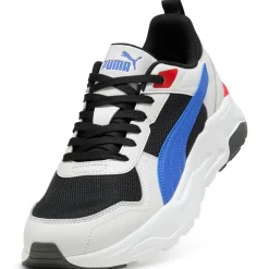 Sneakers da Uomo nere in tessuto con accenti blu e rossi Puma Trinity 2
