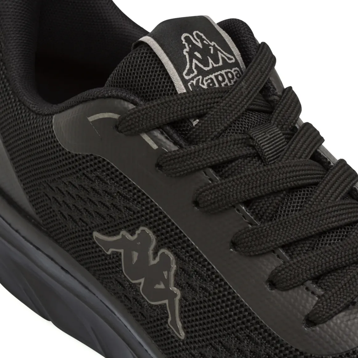 Sneakers da uomo nere Kappa in tessuto mesh traspirante