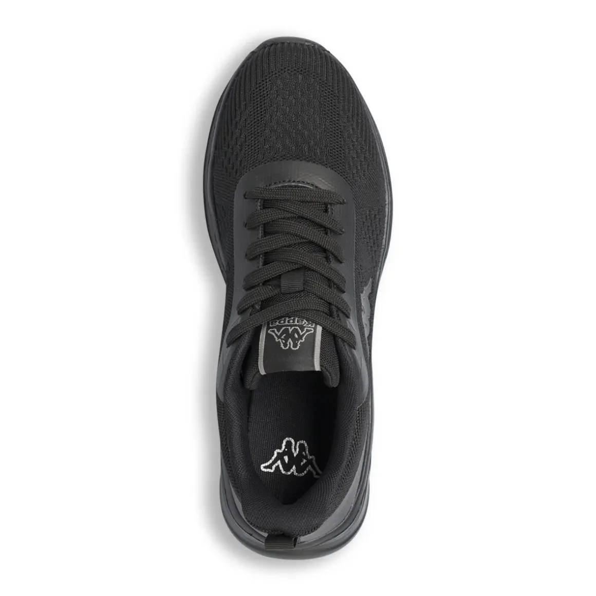 Sneakers da uomo nere Kappa in tessuto mesh traspirante