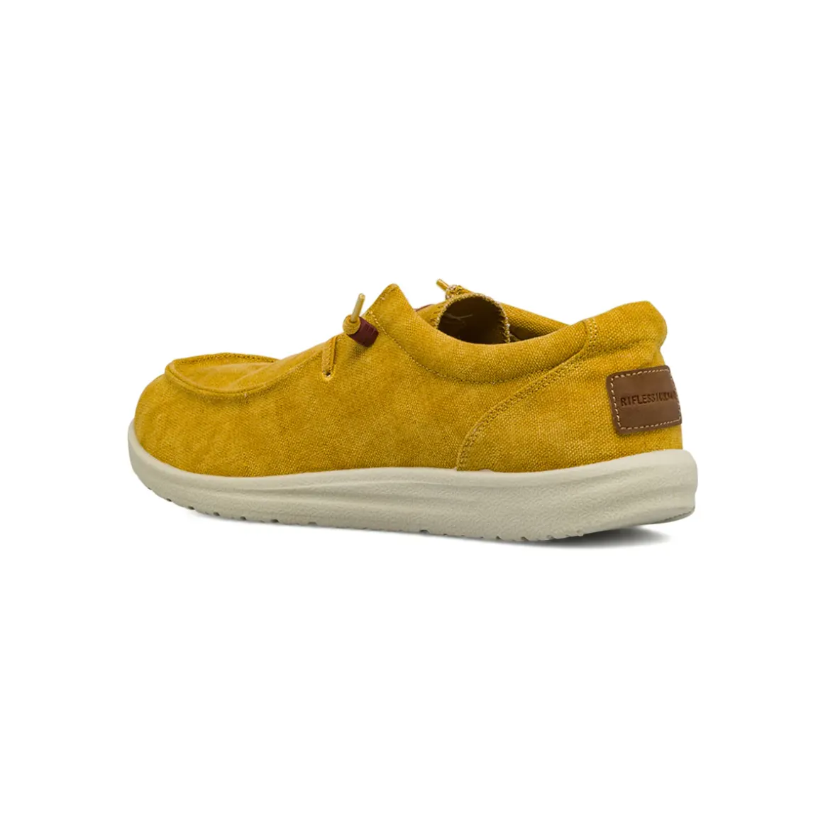 Sneakers da Uomo ocra in tela con lacci elastici Riflessi Urbani