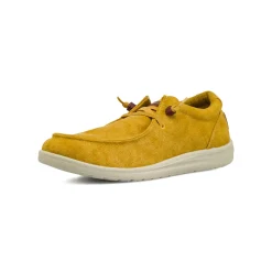 Sneakers da Uomo ocra in tela con lacci elastici Riflessi Urbani