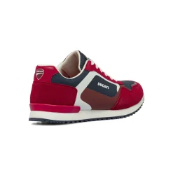 Sneakers da uomo rosse Ducati con inserti blu e bianchi