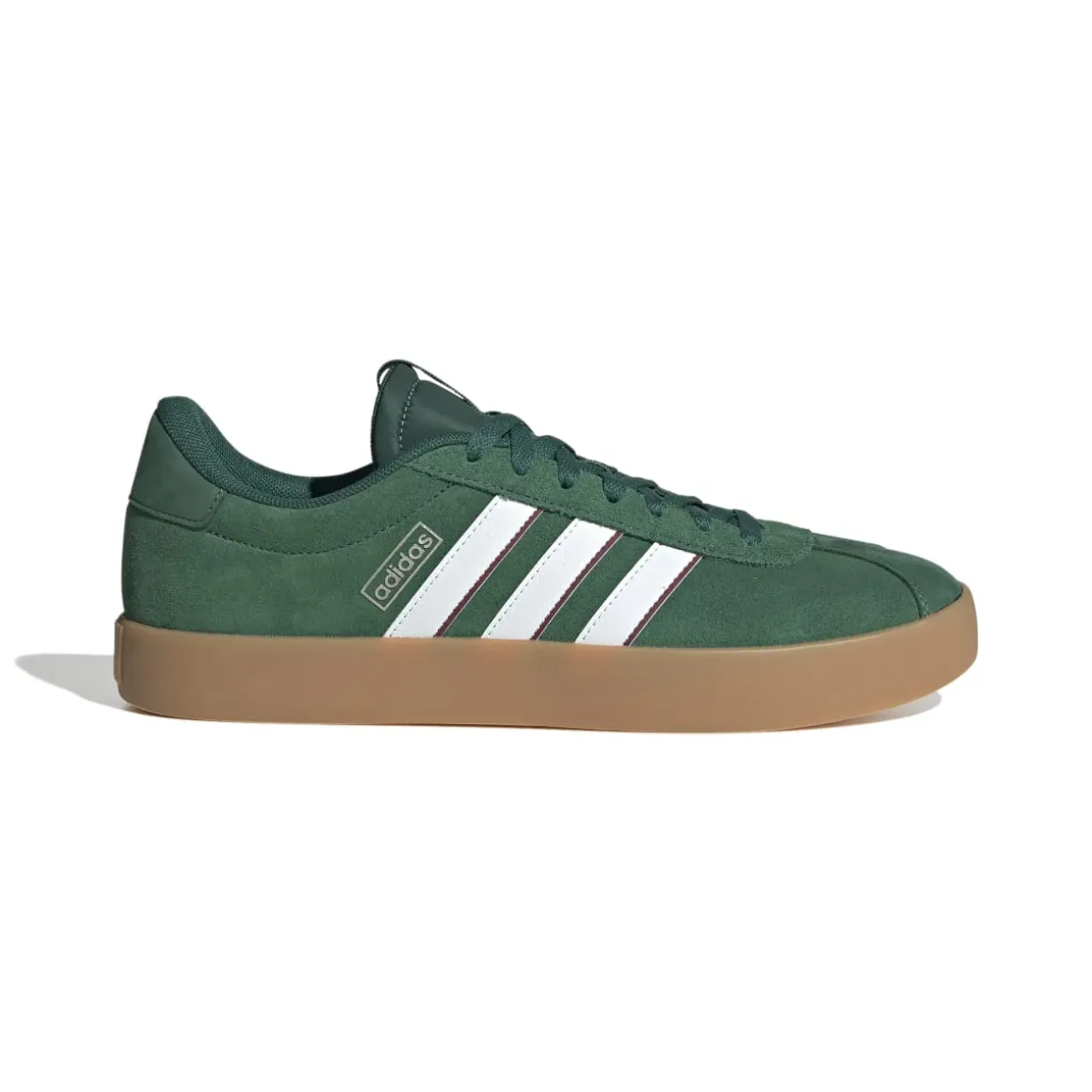 Sneakers da uomo verde scuro in pelle con logo adidas VL Court 3.0