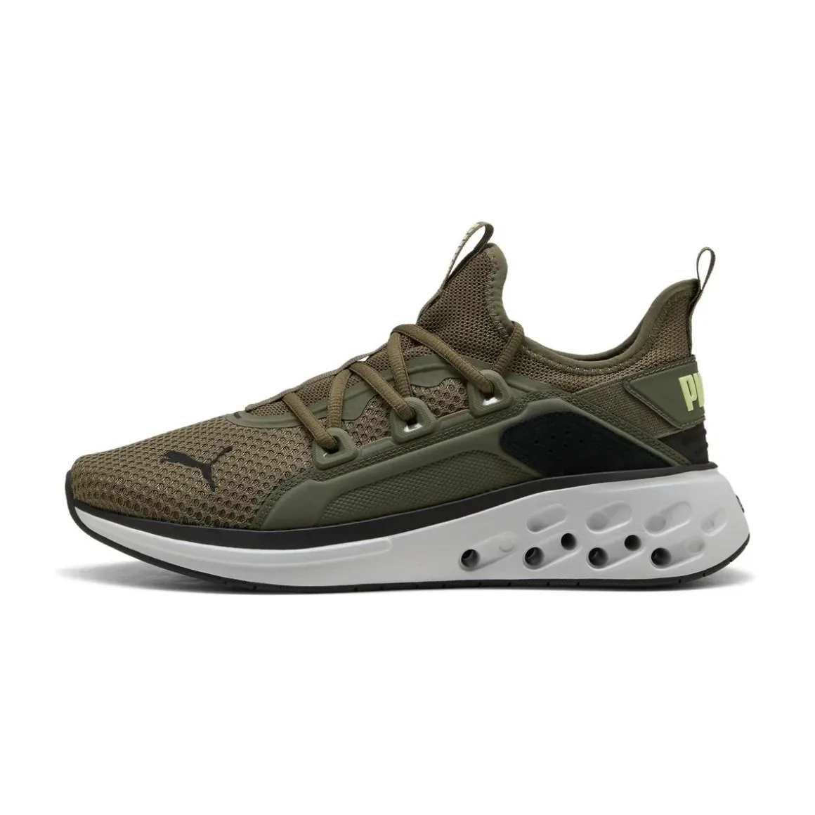 Sneakers da Uomo verdi militare in tessuto con tecnologia Softride Puma