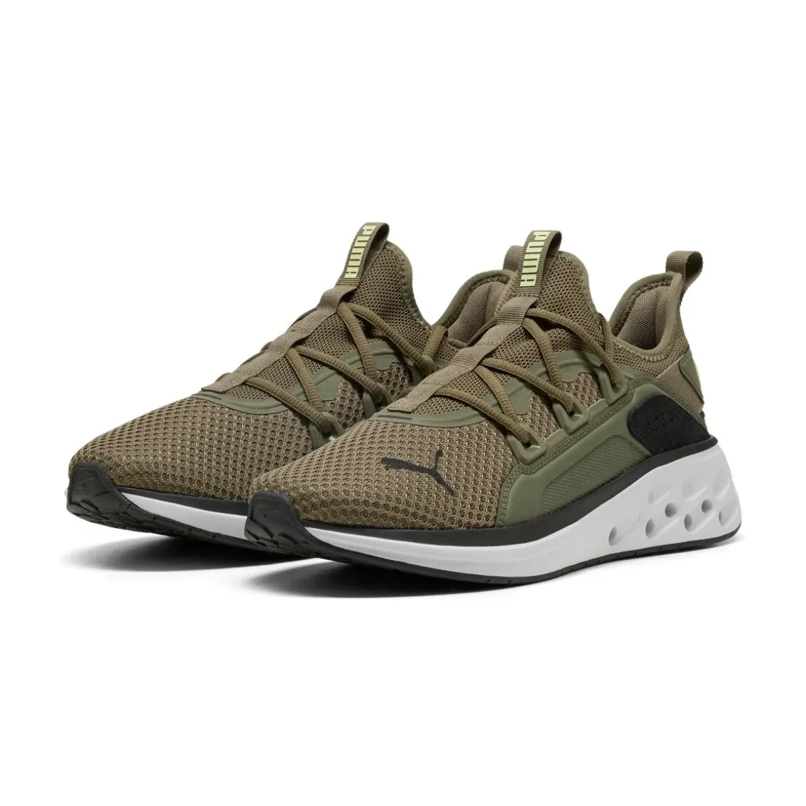 Sneakers da Uomo verdi militare in tessuto con tecnologia Softride Puma