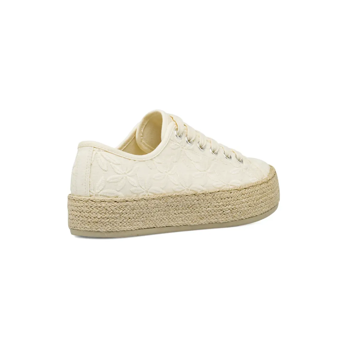 Sneakers donna beige con ricamo floreale e suola in corda Lora Ferres