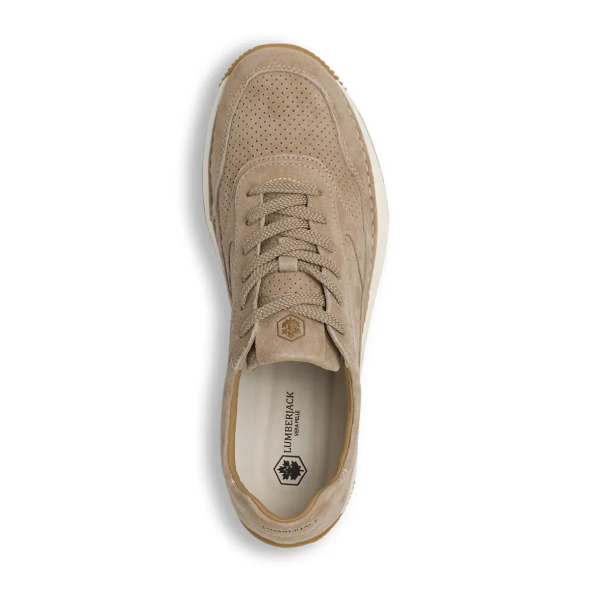 Sneakers eleganti da Uomo beige in pelle scamosciata Lumberjack