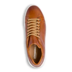 Sneakers eleganti da uomo in pelle marroni Primo Piano