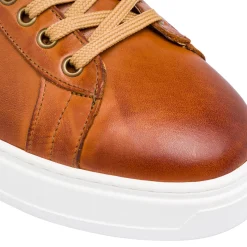 Sneakers eleganti da uomo in pelle marroni Primo Piano