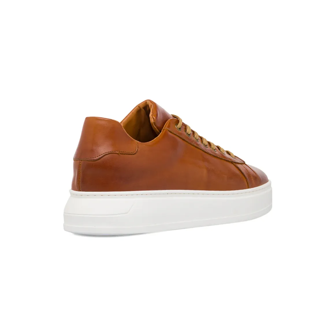 Sneakers eleganti da uomo in pelle marroni Primo Piano