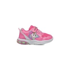 Sneakers fucsia da Bambina con luci e stampa Unicorno