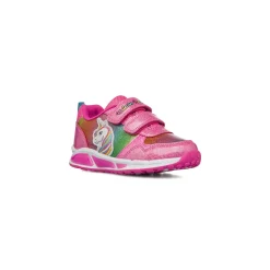 Sneakers fucsia da Bambina con stampa e luci nella suola Unicorno
