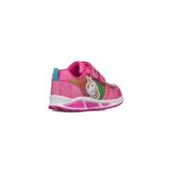 Sneakers fucsia da Bambina con stampa e luci nella suola Unicorno