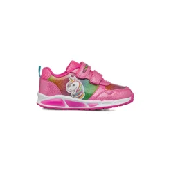 Sneakers fucsia da Bambina con stampa e luci nella suola Unicorno
