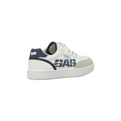 Sneakers Gas da Ragazzo bianche con strappo e dettagli navy