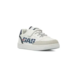 Sneakers Gas da Ragazzo bianche con strappo e dettagli navy