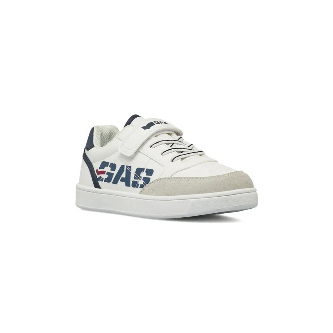 Sneakers Gas da Ragazzo bianche con strappo e dettagli navy