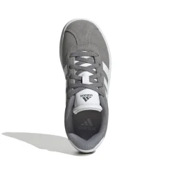 Sneakers grigie da ragazzo con strisce bianche adidas VL Court 3.0 K