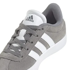 Sneakers grigie da ragazzo con strisce bianche adidas VL Court 3.0 K