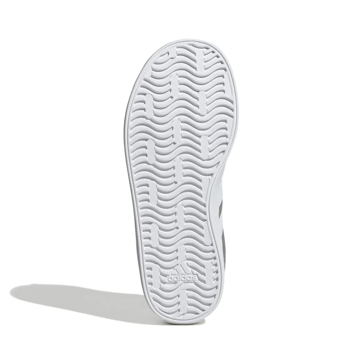 Sneakers grigie da ragazzo con strisce bianche adidas VL Court 3.0 K