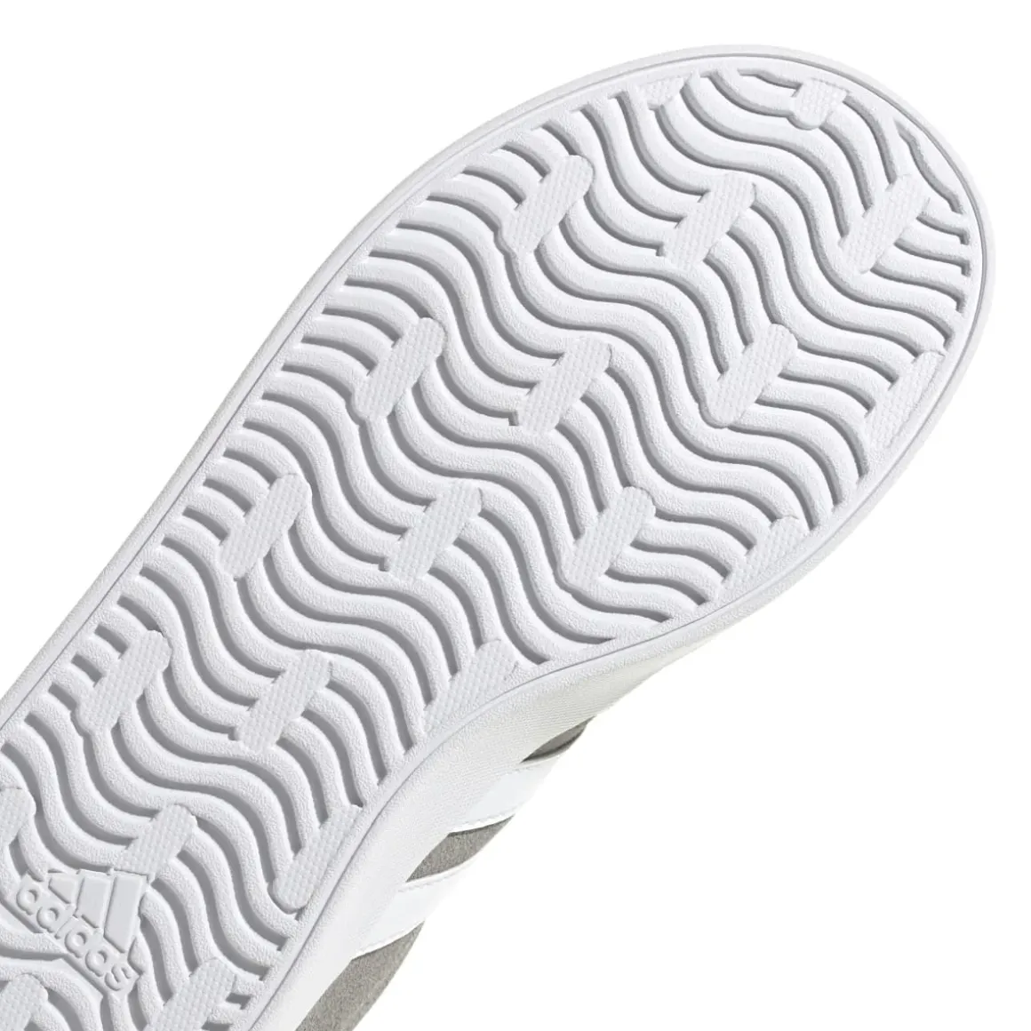 Sneakers grigie da ragazzo con strisce bianche adidas VL Court 3.0 K