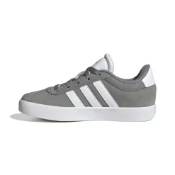 Sneakers grigie da ragazzo con strisce bianche adidas VL Court 3.0 K