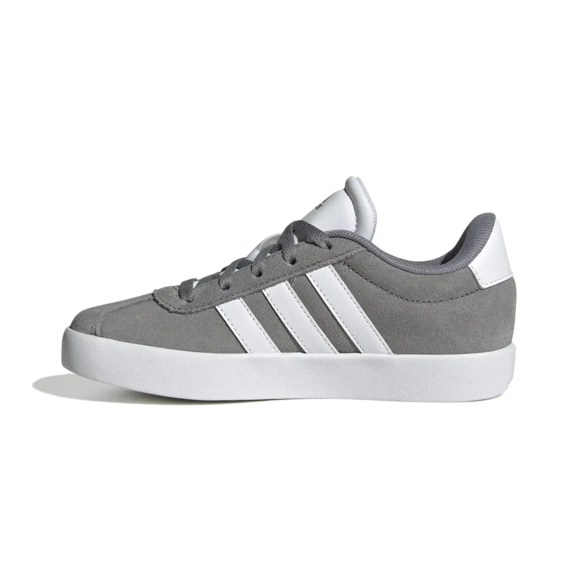 Sneakers grigie da ragazzo con strisce bianche adidas VL Court 3.0 K