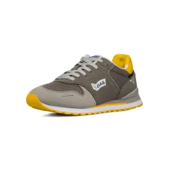 Sneakers grigie da Uomo con dettaglio giallo Gas