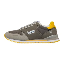 Sneakers grigie da Uomo con dettaglio giallo Gas