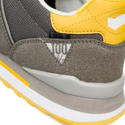 Sneakers grigie da Uomo con dettaglio giallo Gas