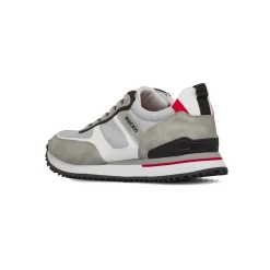 Sneakers grigie da Uomo con dettagli rossi e neri Ducati