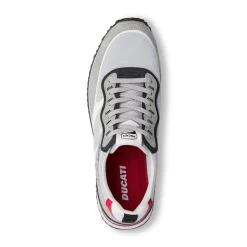 Sneakers grigie da Uomo con dettagli rossi e neri Ducati