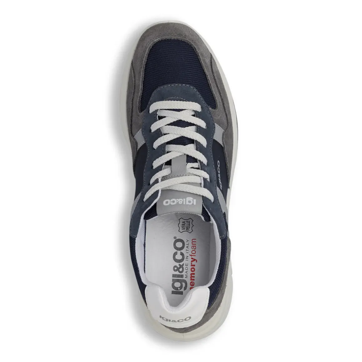 Sneakers grigie da Uomo con effetto scamosciato e Memory Foam Igi&Co