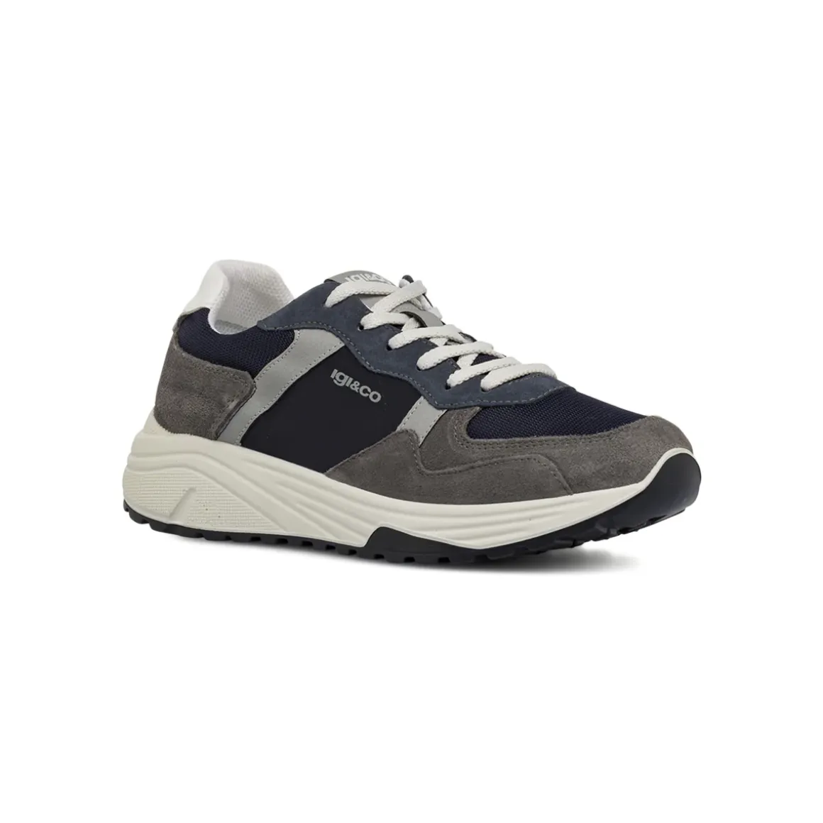 Sneakers grigie da Uomo con effetto scamosciato e Memory Foam Igi&Co