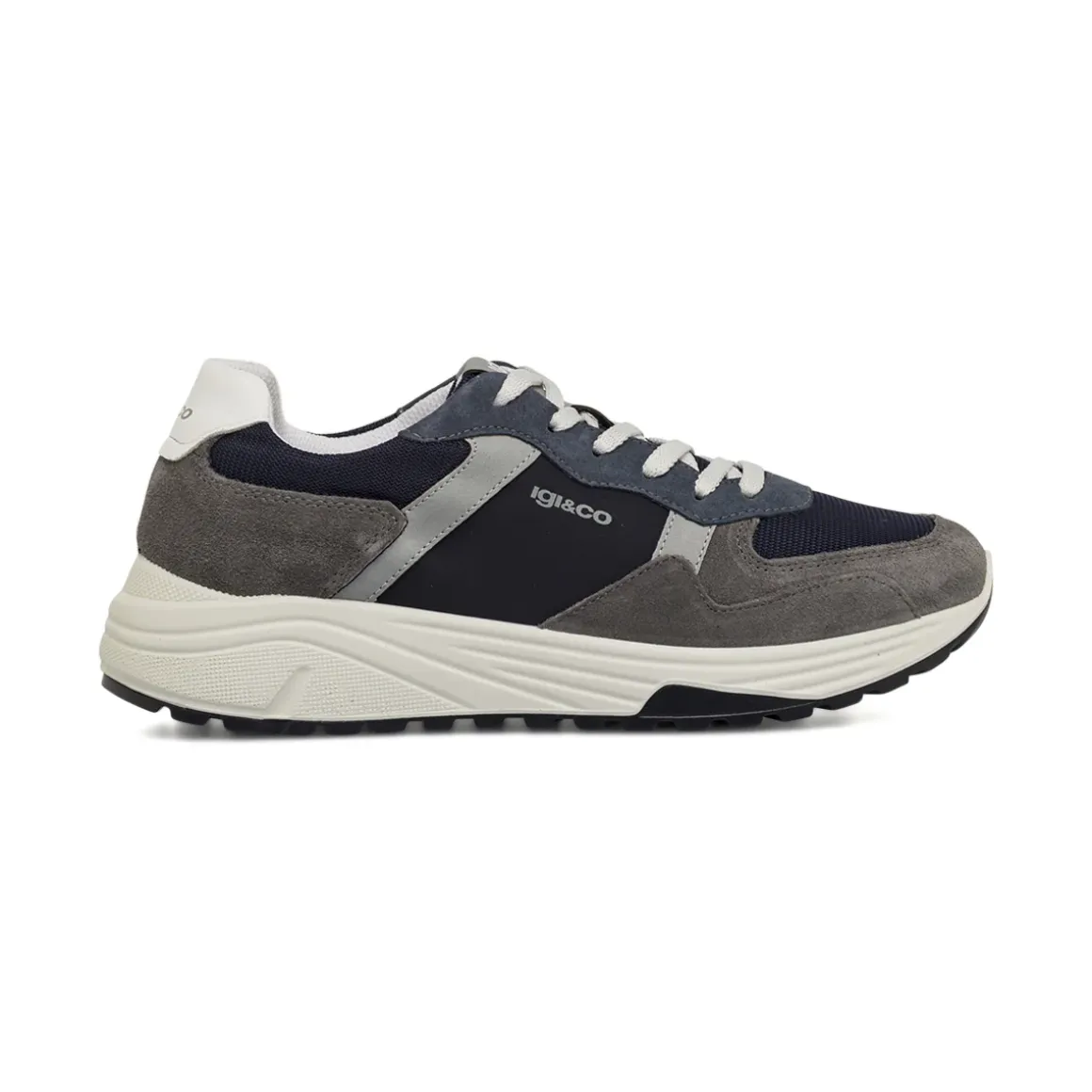Sneakers grigie da Uomo con effetto scamosciato e Memory Foam Igi&Co